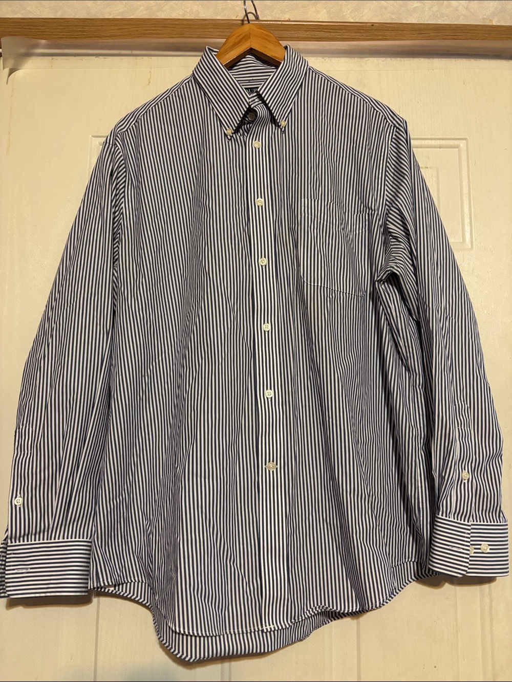 Lauren Ralph Lauren Navy & White Striped Button-Down Shirt